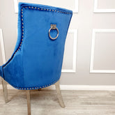 Set of 2 Blue Velvet Duke Dining chairs